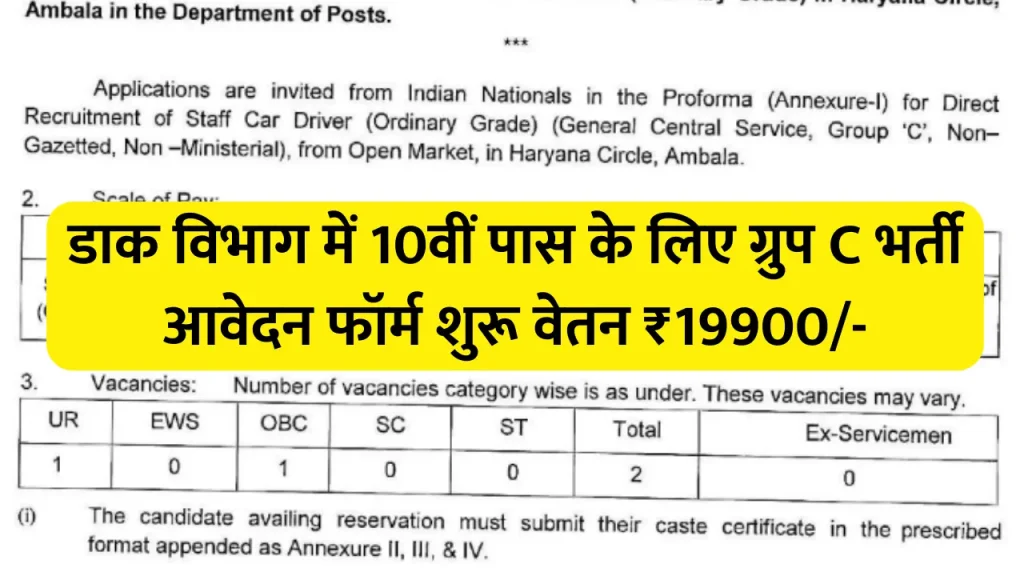 Indian Post Group C Vacancy 2024
