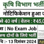 Krishi Vibhag Vacancy