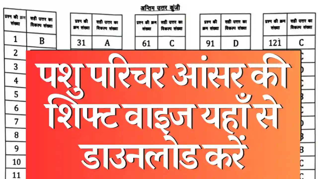 Rajasthan Pashu Parichar Answer Key